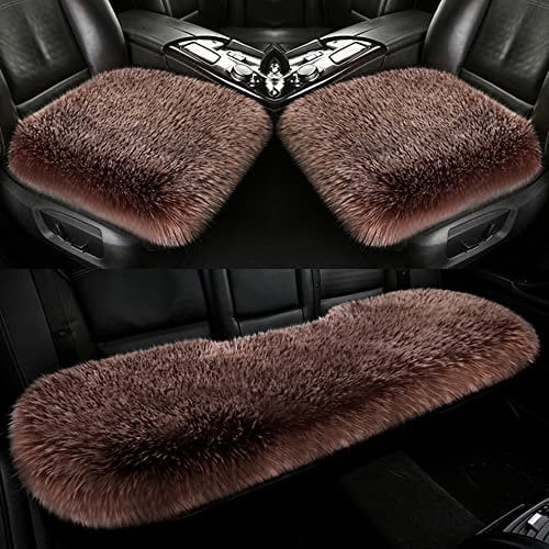 Universal Autozubehör Sitzauflagen für Volkswagen VW T-Roc Crossover R-Line Cabriolet, Faux Lammfell Sitzkissen Longhair Super weich für 90% Modelle Auto