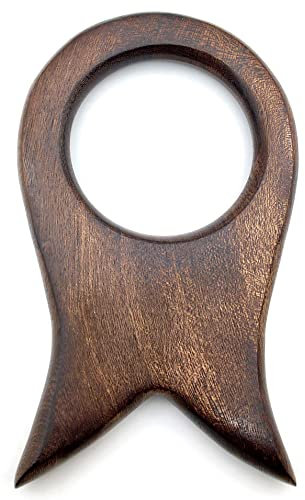 5MOONSUN5's Handcrafted SOLID WOOD DRINKING HORN STAND: Medieval Viking Mead Ale Horn Holder - Natural WOOD 6X3.5''