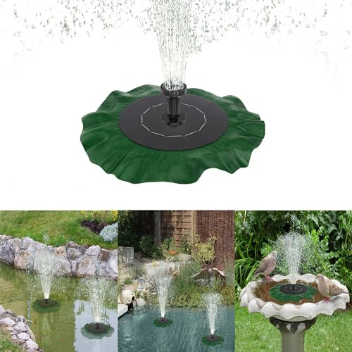 YRHome 1,4W Solar Springbrunnen Lotus Solarpumpen Update Teichpumpe Garten Wasserpumpe Schwimmender Solar Panel Brunnen Fontäne Pumpe für Vogelbad, Garten, Fisch-Behälter, Pool, Kleiner teich