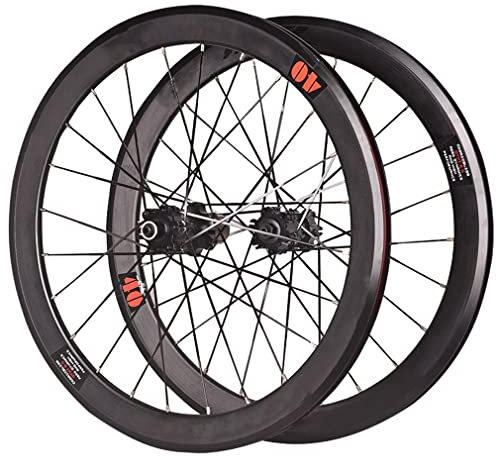 20 Zoll Laufradsatz 406/451mm Doppel Kammerfelge V/ScheibenBrakes QR Abgedichtete Lager Fahrradfelgen Nabe Für 7/8/9/10/11 Geschwindigkeit Kassette Klappräder 1653g (Color : Black hub, Size : 451)