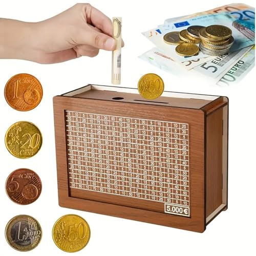 Hucha de Madera,Hucha con Objetivos de Ahorro,Hucha con Contador,Hucha de Madera para Ayudar a Los Niños a Desarrollar el Hábito de Ahorro