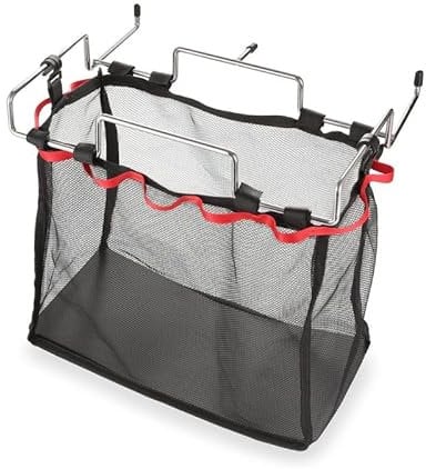 HERCHR Storage Toolbox Large Grill Utensils Accessory Grilling Tools Basket Kitchen Folding Table Hanging Storage Net Bag Stuff Storage Mesh Bag(BLACK)