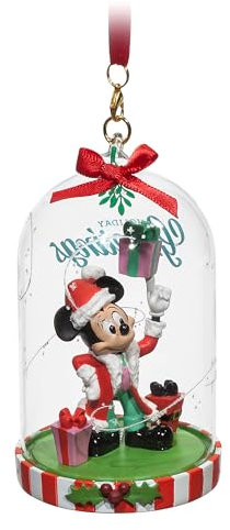 Disney Décoration de carnet de croquis en verre avec motif Père Noël Mickey Mouse