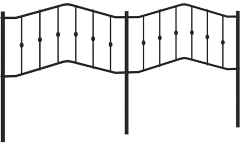 vidaXL Ersatz-Kopfteil, Bettkopfteil mit Metallbeinen, Betthaupt für Bett Metallbett Doppelbett, Bettzubehör Schlafzimmer, Schwarz 200cm Metall