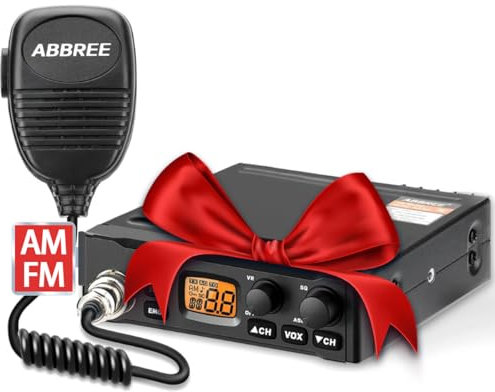 ABBREE Radio CB per camion a lungo raggio AM FM professionale CB Radios, design compatto, canale di emergenza istantaneo 9/19, 40 canali completi, microfono palmare, display LCD, VOX (AR-M6)