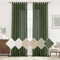 Woaboy Leinen Gardinen Vorhänge Wohnzimmer Leinenoptik Halbtransparent Schlaufenschal mit Bleiband Fensterschal Schlafzimmer Modern Stores Gardine 2er Set 140x245cm (BxH) Match Grün