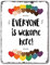 „Everyone is Welcome Here-Poster, Klassenzimmer-Metall-Blechschild, Klassenzimmer-Dekoration, Regenbogen, Freundlichkeit, Berater, Diversität, Stolz, Inklusion, Wanddekoration, Plakette, 20,3 x 30,5