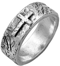 HG HAZE & GLORY Ring Herren 925 Silber Schmuck Männer | Silberring oxidiert Bandring Kreuz