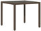 vidaXL Gartentisch mit Glasplatte, Esstisch mit Stahlrahmen, Beistelltisch für Terrasse Garten, Tisch Gartenmöbel, Braun Poly Rattan
