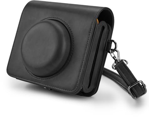 MUZIRI KINOKOO Tasche für Kodak C300R Mini Shot 3 Retro 2-in-1 Kamera und Fotodrucker, Alte Versionen Mini Shot 3 Retro Schutzhülle aus PU Leder mit verstellbarem Schultergurt - Schwarz