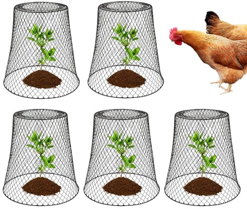 Garten-Hühner-Drahtglocke – 5 Pflanzenschutz, Gartenglocken für Pflanzen, starke Metall-Gartenglocken zum Schutz von Pflanzen, stabile Pflanze, ultimativer Schutz vor Tieren, 23,1 x 23,1 x 15 cm