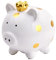 Dokeno Sparschwein, Sparschwein aus Keramik, SParschwein Weiß Gold, Kleine Spardose für Kinder, Münzbank, Niedliche, Sparbüchse Münzen für Jungen Mädchen Erwachsene Geburtstagsgeschenk