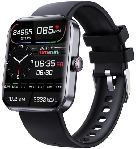 Zytuuob Shirem Track Pro 2.0 pour Hommes et Femmes, Montre Intelligente à écran Tactile Montre Intelligente étanche avec Plus de 100 Sports (Black)