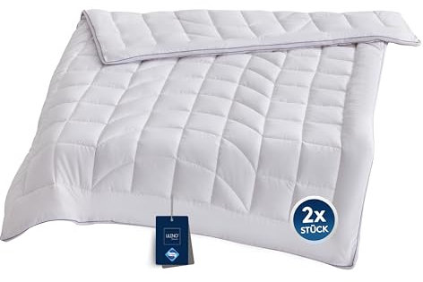 LILENO HOME Premium Ganzjahresdecke 135x200 cm [2er Set] mit CoolComfort Klimanetz - extra weiche Bettdecke 135x200 cm - perfekt als Sommer u. Winter Decke ohne Bezug - waschbar bis 95°C