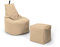 Nadimaideal Sitzsack XL - XXL für Kinder, Teenager & Erwachsene | Indoor & Outdoor | bereits gefüllt | Sitzsack Gaming | Füllung EPS Perlen (Beige, XXL - Durchmesser 80 cm für Erwachsene)