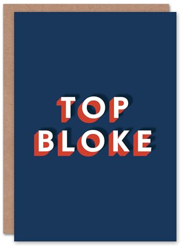 Artery8 Top Bloke Fun Bold Simple Modern For Him Birthday Card