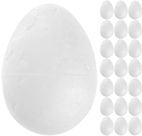 TOPBATHY 60 Stück Weiße Schaumstoff-Eier Ostern DIY Zum Bemalen Und Dekorieren Kreative Bastelprojekte Für Kinder Und Erwachsene Feiertagsdekoration