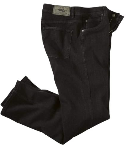 ATLAS FOR MEN - Schwarze Regular-Jeans mit Stretch-Effekt - 56