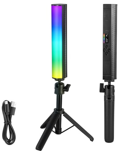 NEEWER RGB Lichtstab mit Tischstativ, magnetischer Hand Fotografie Video Beleuchtungsstab, 2500K-8500K dimmbare CRI95+ Vollfarb LED Röhrenlichtleiste, 2550mAh Akku 17 Szenen für Vlog TikTok, TL20C