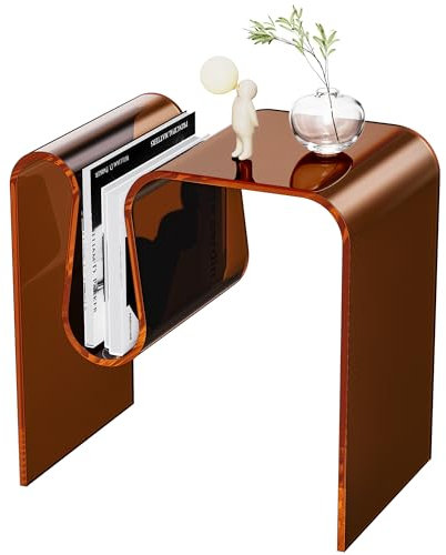 solaround Acryl Beistelltisch, Nachttisch Wohnzimmertisch Couchtisch, Tisch für Wohnzimmer Schlafzimmer (Dunkles Braun)