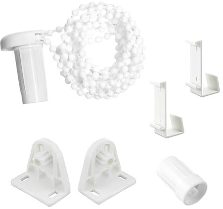 Boutihao 17mm Fixation pour Store Enrouleur, Kit de Réparation de Blindage de Rouleau, Réparation de Chaîne de Poulie Latérale Blanc Support de Stores Enrouleurs pour Bureau et Famille, Blanc