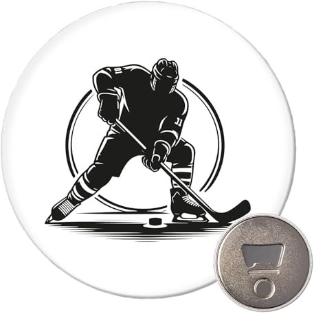 Huuraa Magnet Eishockey Hockey Geschenk 59mm Kühlschrankmagnet Flaschenöffner Eishockey Geschenkidee