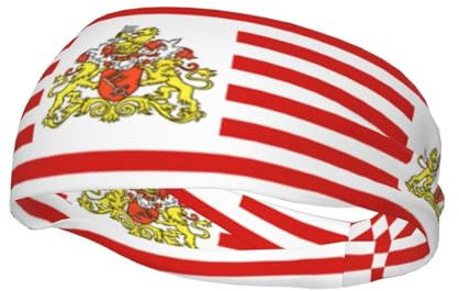 Vielseitiges Sportschweißband XBKGOHA Flagge des Senats von Bremen bedruckt - Dehnbares und feuchtigkeitsableitendes Stirnband für Yoga, XBKGOHA