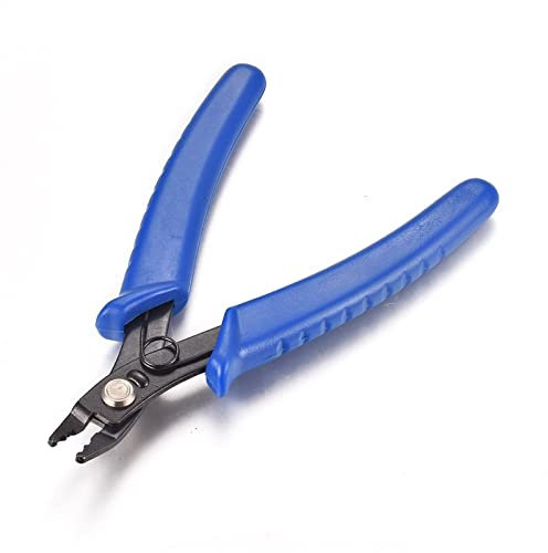 Sprengringzange, 1 Stück, Crimpzange aus Kohlenstoffstahl für Quetschperlen, Schmuckherstellung, blau-rote Kunststoffgriffe, Schmuckperlen-Crimpzange, Werkzeug