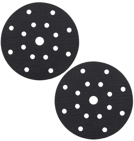 GVSS 2 Pièces Tampon de Ponçage Souple 150mm avec 17 Trous, Interface en Mousse Douce pour Plateau de Ponçage et Polissage,Compatible avec Ponceuses Pneumatiques et Électriques