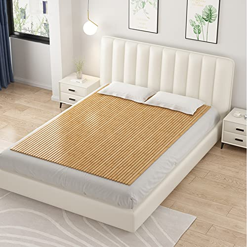 Tavola Pieghevole in Bambù per Letto con Doghe in Legno Regolabili per Supporto della Base del Letto, Cuscinetto per il Supporto della Vita per Migliorare la Qualità del Sonno (0,8x1M/32x39 Pollici)