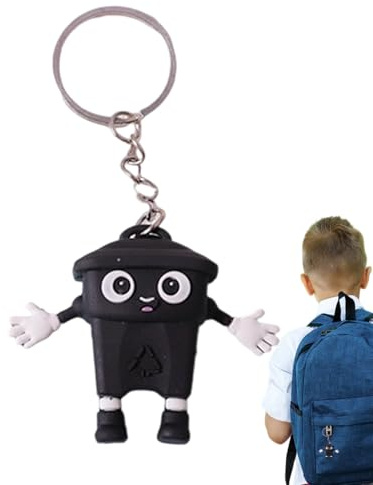 Ancsttu Cute Keychain Cartoon Trash Can Key Chain Bag Charm | Cute Garbage Can Keychain Pendant for Wallet Handbag Luggage Rearview Mirror Phone Car Travel Party Holiday Birthday School