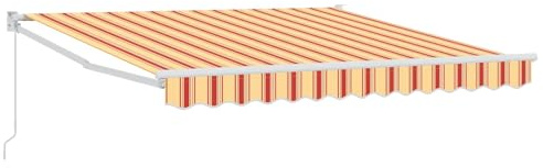 Qnhdfrt Toldo con brazo articulado 300 x 250 cm, color amarillo, toldo extensible con manivela, resistente protección solar de poliéster y aluminio para terraza, balcón y jardín, montaje en pared
