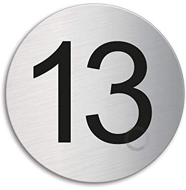 Round room house mailbox number 13 brushed stainless steel no.40083