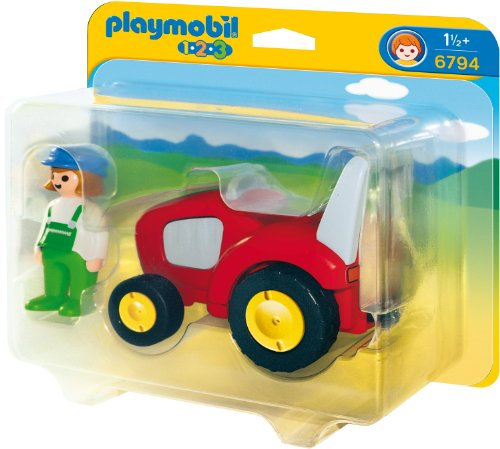 Playmobil 1.2.3-6794 - Figurine - Agricultrice avec Tracteur