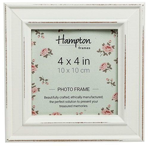 Hampton Frames | Paloma Bilderrahmen quadratisch, 14,5 x 14,5 x 2,5 cm, weiß, Holz | Modernes Design, Holz-Optik, für 10x10 cm Fotos | Dekorativer Rahmen für Zuhause