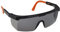 Portwest Classic Safety Spectacles, Size: One Size, Colour: Smoke/Black/Orange, PW33SBO