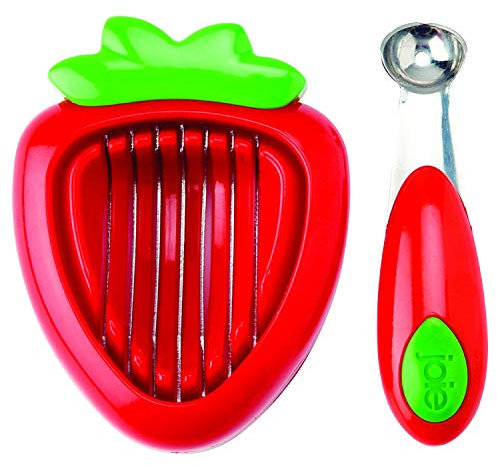 Joie Kitchen Gadgets 87312 Joie - Casco de fresa y rebanada, plástico, color rojo
