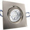 trendlights24 Carree-C LED Decken Einbaustrahler 8er Set 7W dimmbar 38° 230V GU10 eckig Edelstahl Optik gebürstet Neutralweiß Einbauleuchte schwenkbar