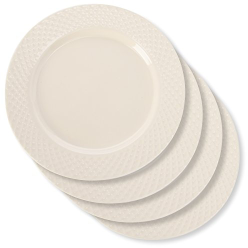 Signature Housewares 4892 Sahara Salad Plates (Set of 4), Stoneware, Ivory