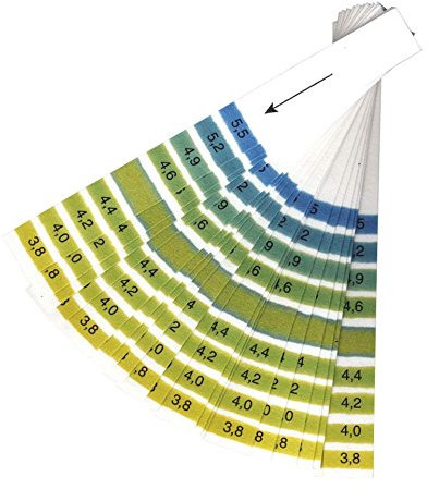 pH Teststreifen 3.8-5.5 (20 St) für Saft, Wein, Bier, Milch, Urin, Speichel, Wasser, Pools, Aquarien, Kombucha - Made in Europe