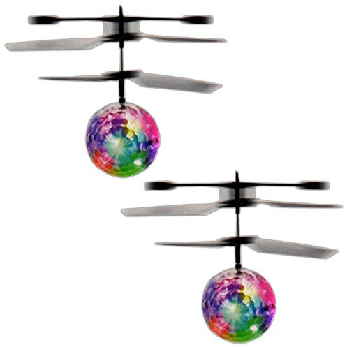 Eaxus 2X Infrarot LED Fliegender Heli Ball IR Sensor Hubschrauber Kugel Mini Heliball Selbstfliegender Kugel Helikopter Leuchtball Helicopter