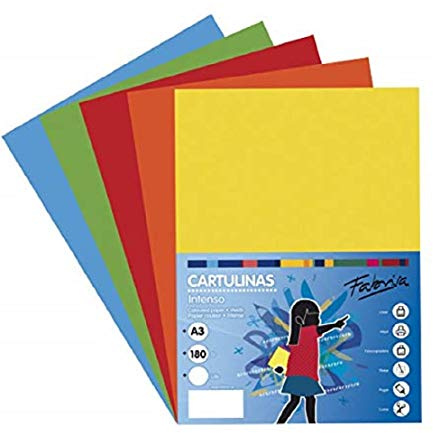 Ofituria Packung mit 50 Kartons in intensiven Farben, A3, 180 g, stark