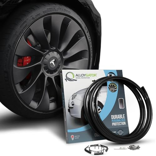 AlloyGator Felgenschutz Schwarz – Schützt vor Bordsteinschäden & Kratzern | Passend für Felgen bis 15 | Für alle Fahrzeugtypen | Ohne Klebstoff | 15 Farboptionen