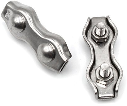 HEAVYTOOL Duplex Drahtseilklemme 2mm Edelstahl (10 Stück) V4A AISI 316 stahlseilklemme Doppelklemmen für Drahtseile Doppel Drahtseilklemmen Stahlseilklemmen Seilbefestigungsklemmen
