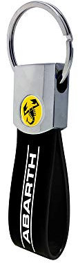 Abarth 21775 Portachiavi Ufficiale Scritta Nero, Scorpione Giallo