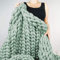 Blanket Strickdecke,Gestrickte Decke Handgefertigt, Grobe Strickdecke Wolle Garn Super Große Handgewebte, Yoga Matte Teppich Für Schlafzimmer, Wohnzimmer,Grün,50 * 50cm