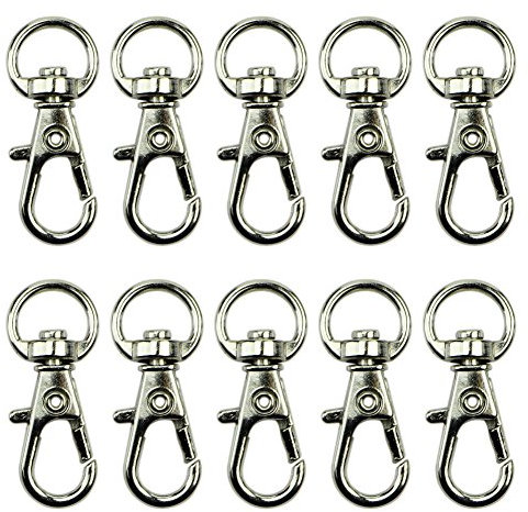 Faguo 10Pcs drehbare Abzugsklammern Karabinerhaken Karabinerverschluss Schlüsselbund Tasche DIY Craft Key