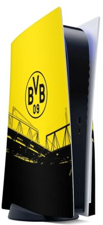 DeinDesign Skin kompatibel mit Sony PlayStation 5 Disc Edition Folie Sticker Borussia Dortmund BVB Fanartikel