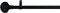 Gardinenstange Volterra 1, schwarz, 16mm Durchmesser, 230cm, inkl. Trägern