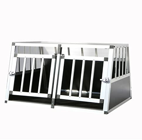 Chameleon Lightweight Aluminium Pet Car Travel Crate for Dog in Transport (Large Double Door)